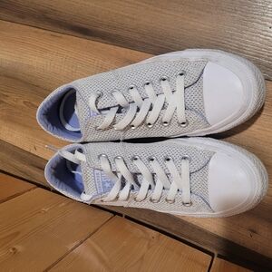 Lilac And White Converse Low Tops